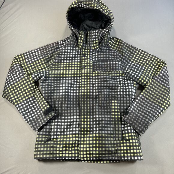 Burton Dryride Snowboard Insulated Plaid Hooded Jacket Men Size Medium - Picture 1 of 9